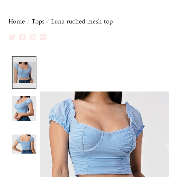 Luna Ruched Mesh Top - Picture 4 of 8